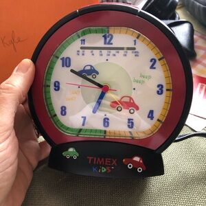 Vintage Timex Kids Colorful Alarm Clock/AM/FM radio with center night light
